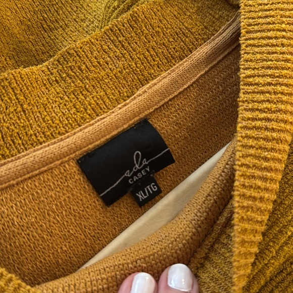 Deep Yellow Ribbed Eda Casey Long Sleeve - Picture 2 of 3